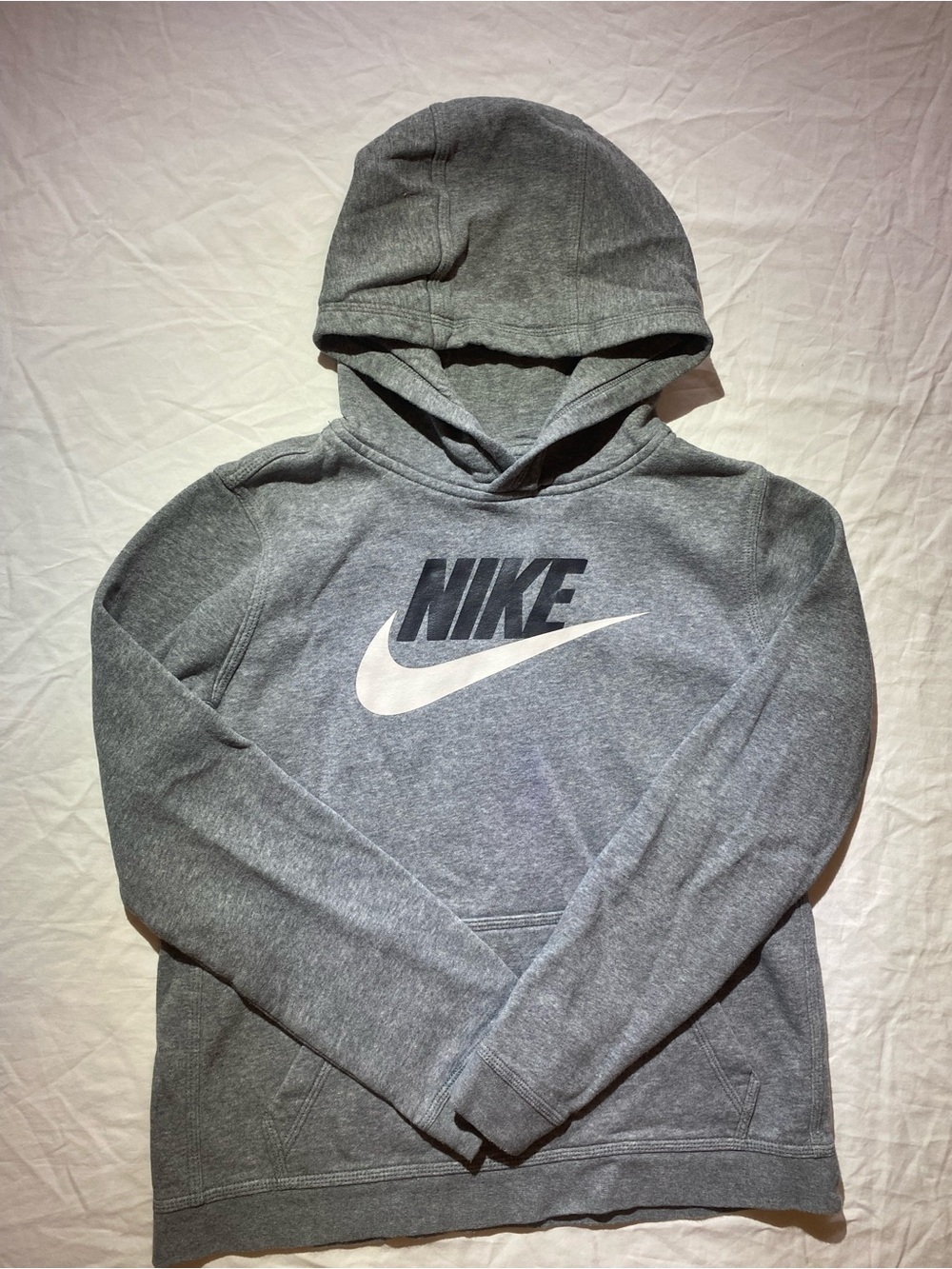 Nike youth Grey Logo Hoodie Sweatshirt